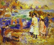 Pierre-Auguste Renoir Children at the Beach at Guernsey, oil on canvas